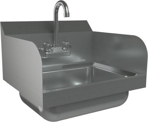 Tarrison - 17" x 15.25" x 13.5" Wall Mount Hand Sink with Side Panels - HSF-14SP