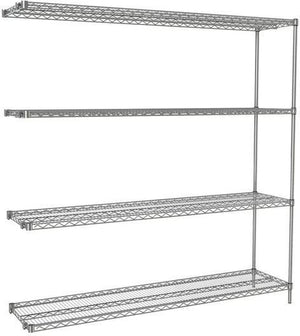 Tarrison - 18" x 18" x 74" 4-Tier Wire Add-On Shelving Unit with PolySeal Clear Epoxy Finish - A18187Z