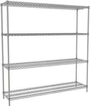 Tarrison - 18" x 18" x 74" 4-Tier Wire Starter Shelving Unit with PolySeal Clear Epoxy Finish - 18187Z