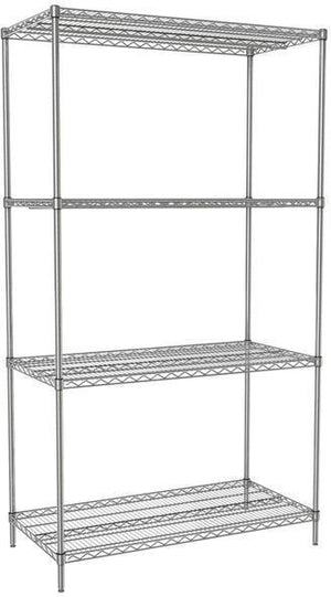 Tarrison - 18" x 18" x 86" 4-Tier Wire Starter Shelving Unit with PolySeal Clear Epoxy Finish - 18188Z