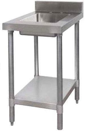 Tarrison - 18" x 30" Work Table with Prep Sink with Galvanized Undershelf - WT4BS-18WS