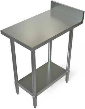Tarrison - 18" x 30" Work Table with Stainless Steel Undershelf & 4" Backsplash - SWT4B-3018