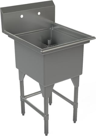 Tarrison - 24" 16 Gauge Stainless Steel Sink with One Compartment - CDS1-18-16