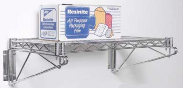 Tarrison - 24" Single Shelf Wall Mount Bracket with PolySeal Clear Epoxy Finish - SWB24Z
