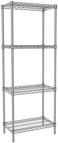 Tarrison - 24" x 14" x 63" 4-Tier Wire Starter Shelving Unit with Chrome Finish - 14246C