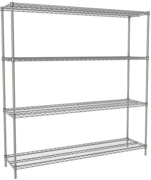 Tarrison - 24" x 14" x 74" 4-Tier Wire Starter Shelving Unit with Chrome Finish - 14247C