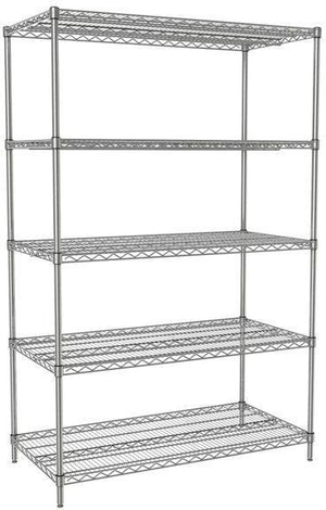 Tarrison - 24" x 14" x 74" 5-Tier Wire Starter Shelving Unit with PolySeal Clear Epoxy Finish - 14247Z5