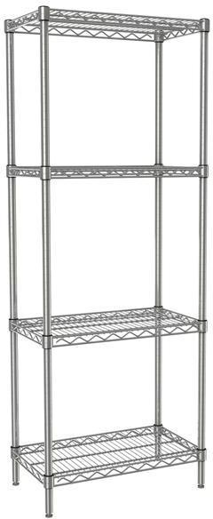 Tarrison - 24" x 18" x 63" 4-Tier Wire Starter Shelving Unit with PolySeal Clear Epoxy Finish - 18246Z