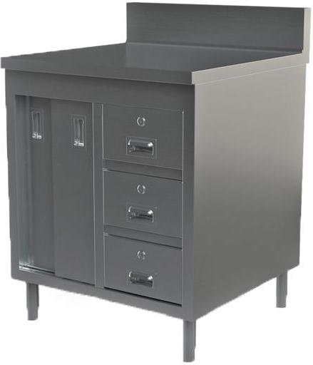 Tarrison - 24" x 24" Servery Work Table with Drawers & Backsplash - C2424BD