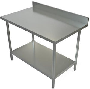 Tarrison - 24" x 24" Work Table with Galvanized Steel Undershelf & 4" Backsplash - WT4BS-2424