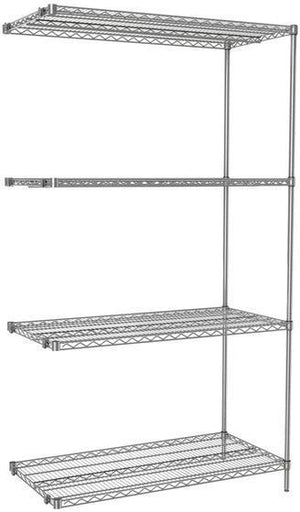 Tarrison - 24" x 24" x 86" 4-Tier Wire Add-On Shelving Unit with PolySeal Clear Epoxy Finish - A24248Z