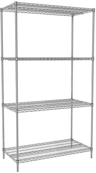 Tarrison - 24" x 24" x 86" 4-Tier Wire Starter Shelving Unit with Chrome Finish - 24248C