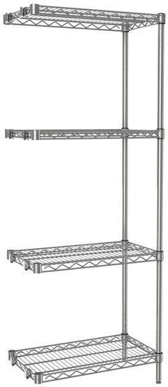 Tarrison - 30" x 18" x 63" 4-Tier Wire Add-On Shelving Unit with PolySeal Clear Epoxy Finish - A18306Z
