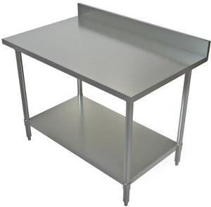 Tarrison - 30" x 24" Work Table with Stainless Steel Undershelf & 4" Backsplash - SWT4B-2430