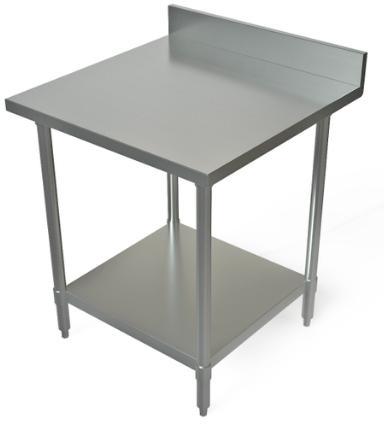 Tarrison - 30" x 30" Work Table with Galvanized Steel Undershelf & 4" Backsplash - WT4BS-3030