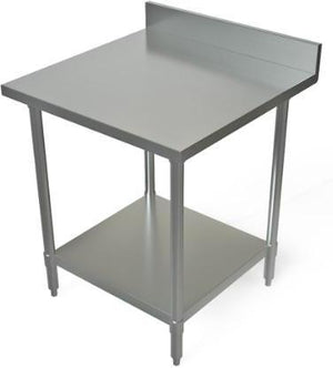 Tarrison - 30" x 30" Work Table with Stainless Steel Undershelf & 4" Backsplash - SWT4B-3030