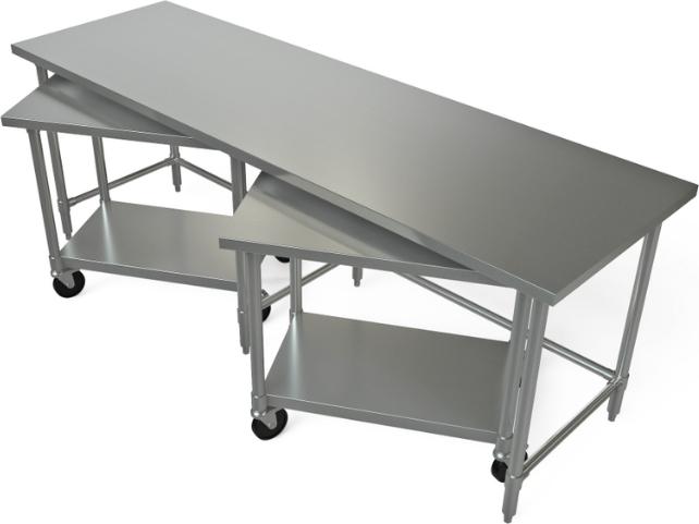Tarrison - 30" x 84" x 35" Work Table with Two 24" x 36" x 32" Nested Lower Tables - NT-3084-72