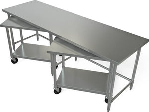 Tarrison - 30" x 96" x 35" Work Table with Two 24" x 36" x 32" Nested Lower Tables - NT-3096-36