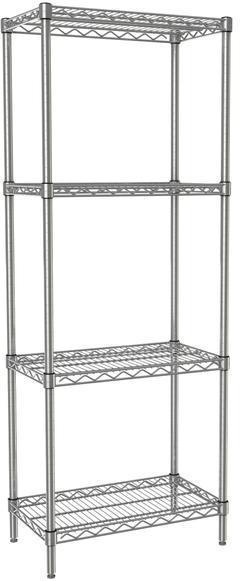 Tarrison - 36" x 14" x 63" 4-Tier Wire Starter Shelving Unit with Chrome Finish - 14366C