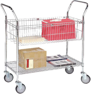 Tarrison - 36" x 18" x 38" Mail Delivery Cart with One Wire Basket Shelf - MDC1836C-1