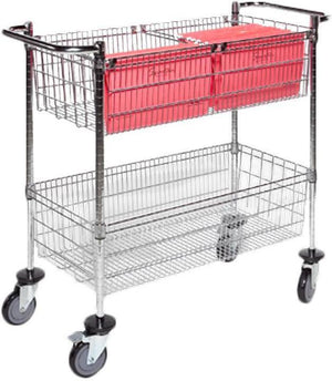 Tarrison - 36" x 18" x 38" Mail Delivery Cart with Two Wire Basket Shelves - MDC1836C-2
