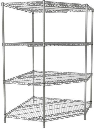Tarrison - 36" x 18" x 63" 4-Tier Wire Corner Starter Shelving Unit with PolySeal Clear Epoxy Finish - 518366Z