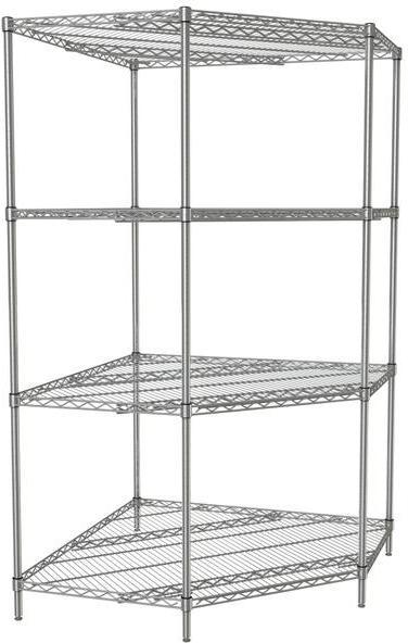 Tarrison - 36" x 18" x 74" 4-Tier Wire Corner Starter Shelving Unit with PolySeal Clear Epoxy Finish - 518367Z