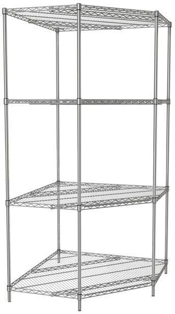 Tarrison - 36" x 18" x 86" 4-Tier Wire Corner Starter Shelving Unit with PolySeal Clear Epoxy Finish - 518368Z