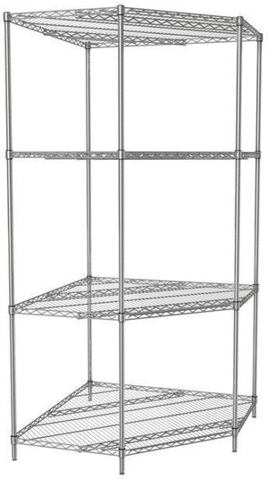 Tarrison - 36" x 18" x 86" 4-Tier Wire Corner Starter Shelving Unit with PolySeal Clear Epoxy Finish - 518368Z
