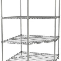 Tarrison - 36" x 21" x 74" 4-Tier Wire Corner Starter Shelving Unit with Chrome Finish - 521367C