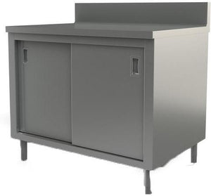 Tarrison - 36" x 24" Servery Work Table with Sliding Doors & Backsplash - C2436B