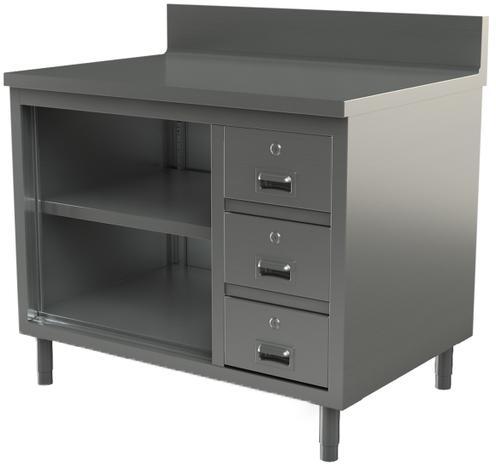 Tarrison - 36" x 24" Servery Work Table with Three Drawers & Backsplash - CO2436BD