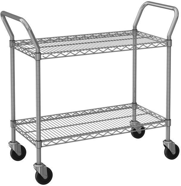 Tarrison - 36" x 24" x 38" 2-Tier Utility Cart with PolySeal Clear Epoxy Finish - UC24362Z