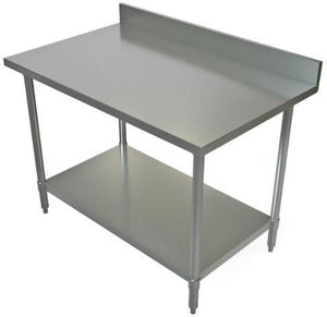 Tarrison - 36" x 30" Work Table with Stainless Steel Undershelf & 4" Backsplash - SWT4B-3036