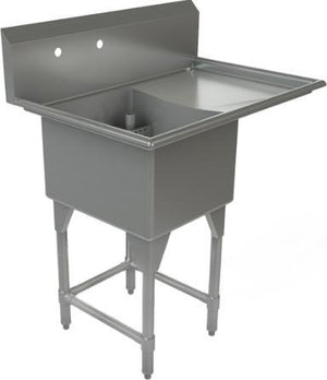 Tarrison - 39" 18 Gauge Stainless Steel Sink with One Compartment & Right Drain Board - CDS1-18R