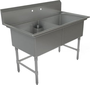 Tarrison - 42" 16 Gauge Stainless Steel Sink with Two Compartments - CDS2-18-16