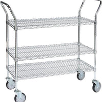 Tarrison - 36" x 21" x 38" 2-Tier Utility Cart with Chrome Finish - TS-UC21362C-KIT