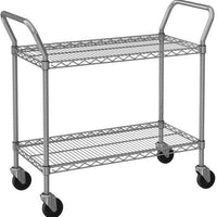 Tarrison - 36" x 21" x 38" 2-Tier Utility Cart with Chrome Finish - TS-UC21362C-KIT