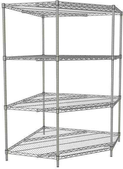 Tarrison - 42" x 24" x 63" 4-Tier Wire Corner Starter Shelving Unit with Chrome Finish - 524426C