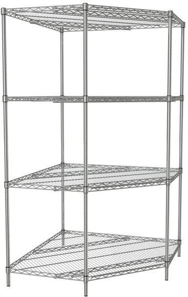 Tarrison - 42" x 24" x 74" 4-Tier Wire Corner Starter Shelving Unit with Chrome Finish - 524427C