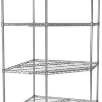 Tarrison - 42" x 24" x 74" 4-Tier Wire Corner Starter Shelving Unit with PolySeal Clear Epoxy Finish - 524427Z