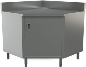 Tarrison - 42" x 30" Servery Corner Work Table with Two Hinged Doors & Backsplash - C3042CB