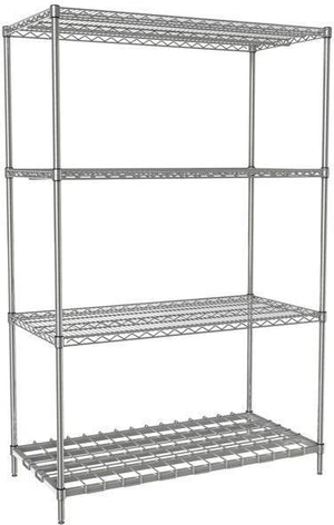 Tarrison - 48" x 14" x 63" 4-Tier Wire Starter Shelving Unit with PolySeal Clear Epoxy Finish - 14486Z
