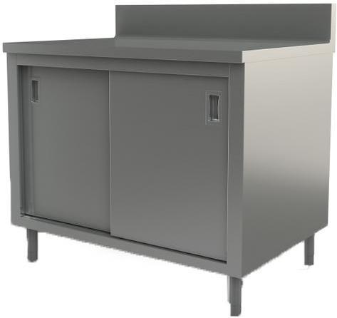 Tarrison - 48" x 24" Servery Work Table with Sliding Doors & Backsplash - C2448B
