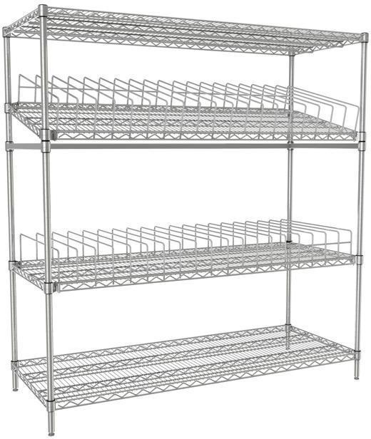 Tarrison - 48" x 24" x 63" 4-Tier Beverage Rack with Chrome Finish - BCRU2448C