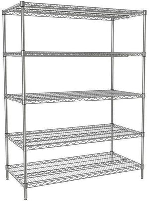Tarrison - 48" x 24" x 74" 5-Tier Wire Starter Shelving Unit with Chrome Finish - 24487C5