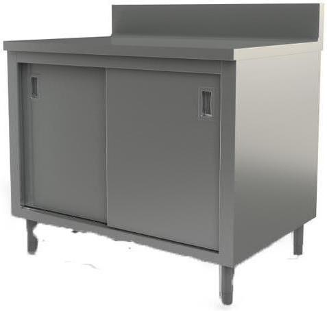 Tarrison - 48" x 30" Servery Work Table with Sliding Doors & Backsplash - C3048B