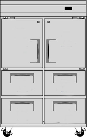 Tarrison - 49.75" Refrigerator with Two 1.5 Doors & 4 Drawers - TSR2D4