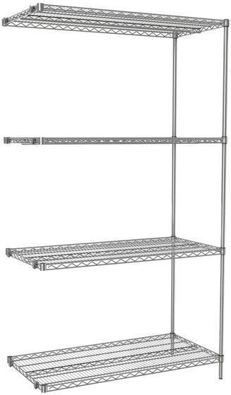 Tarrison - 54" x 24" x 86" 4-Tier Wire Add-On Shelving Unit with PolySeal Clear Epoxy Finish - A24548Z