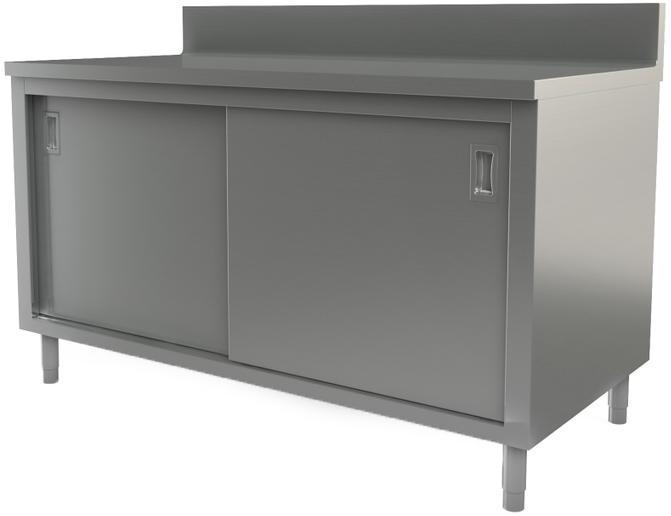 Tarrison - 54" x 30" Servery Work Table with Sliding Doors & Backsplash - C3054B